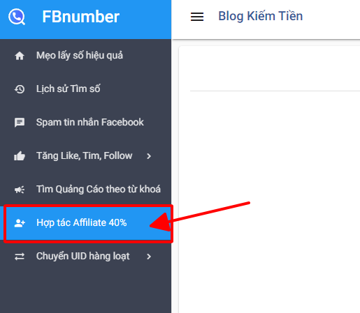 Hướng dẫn làm Affiliate FBnumber