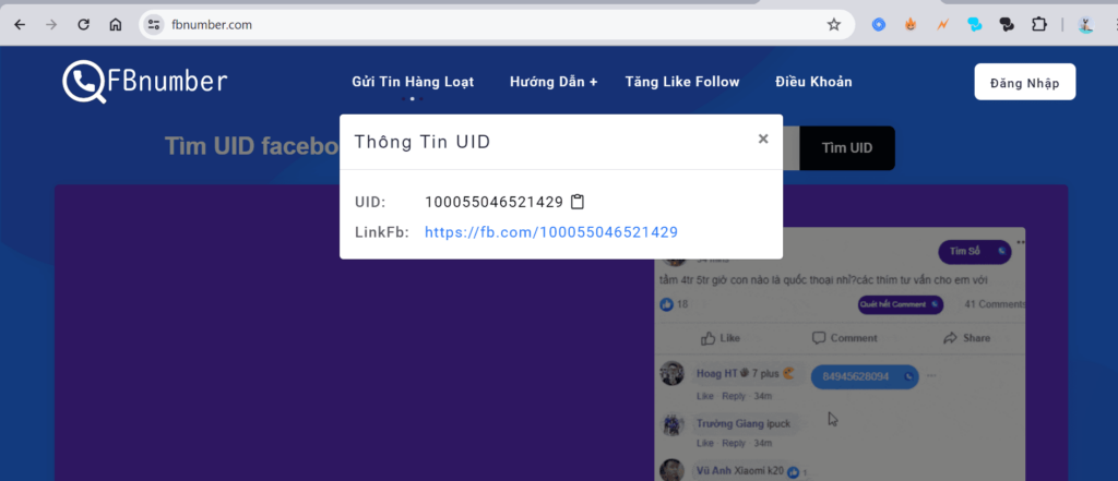 Cách tim UID Facebook từ trang cá nhân hoặc API